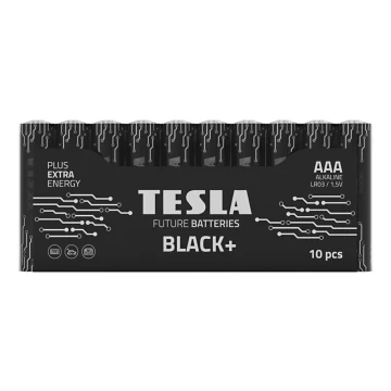 Tesla Batteries - 10 ks Alkalická baterie AAA BLACK+ 1,5V 1200 mAh