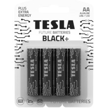 Tesla Batteries - 4 ks Alkalická baterie AA BLACK+ 1,5V 2800 mAh