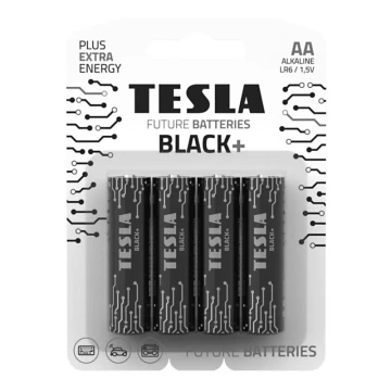 Tesla Batteries - 4 ks Alkalická baterie AA BLACK+ 1,5V 2800 mAh