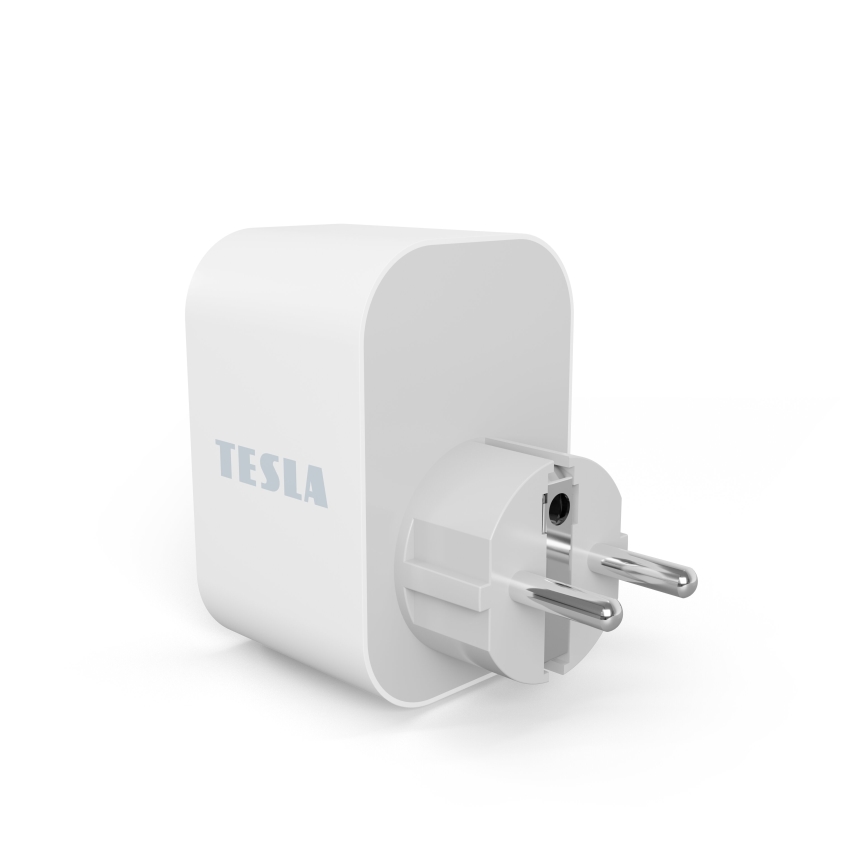 TESLA Smart - Chytrá zásuvka 3680W/230V/16A Typ F/E 2xUSB-A + 1xUSB-C Wi-Fi