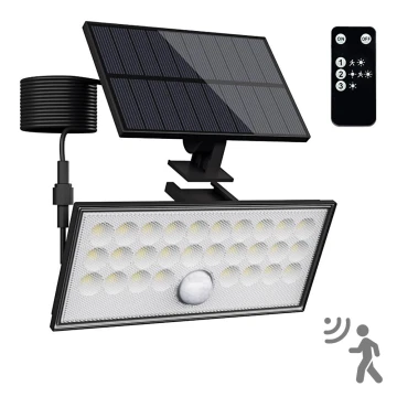 Top Light - LED Solární nástěnný reflektor se senzorem HELEON VARIO LED/8W/3,7V IP65 4000K + dálkové ovládání