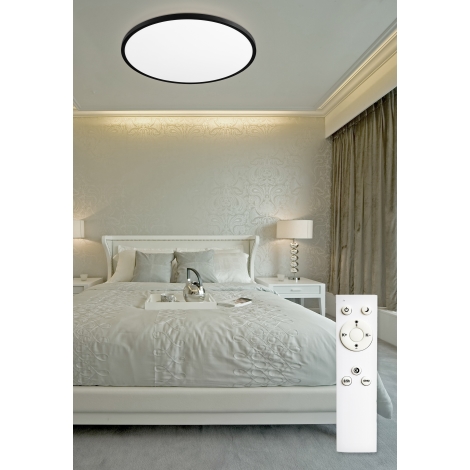 Top Light - LED Stmívatelné stropní svítidlo REVIT LED/70W/230V 3000-6500K pr. 75 cm černá + dálkové ovládání