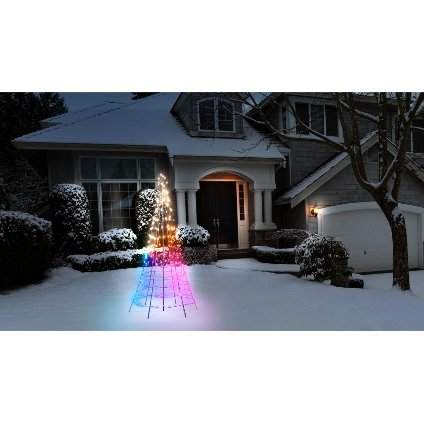 Twinkly - LED RGBW Stmívatelný venkovní vánoční stromeček LIGHT TREE 300xLED 2m IP44 Wi-Fi