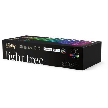 Twinkly - LED RGBW Stmívatelný venkovní vánoční stromeček LIGHT TREE 300xLED 2m IP44 Wi-Fi