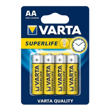 Varta 2006 - 4 ks Zinkouhlíková baterie SUPERLIFE AA 1,5V