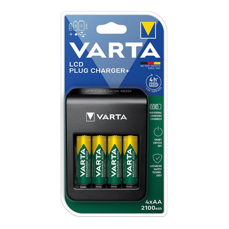 Varta 57687101441 - LCD Nabíječka baterií 4xAA/AAA 2100mAh 230V