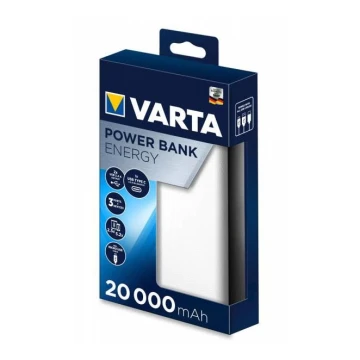 Varta 57978101111  - Power Bank ENERGY 20000mAh/2x2,4V bílá