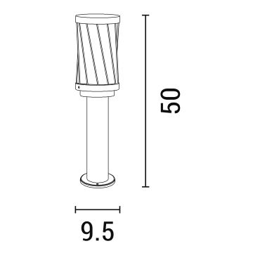 Venkovní lampa 1xE27/15W/230V 50 cm IP44 černá