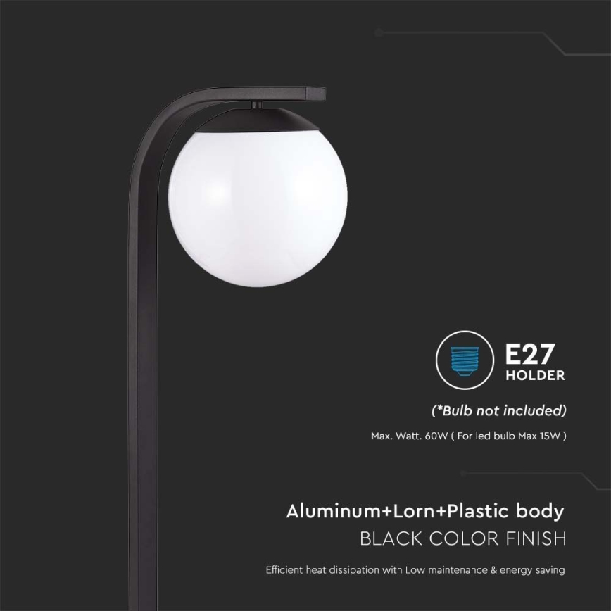 Venkovní  lampa 1xE27/60W/230V IP44 černá
