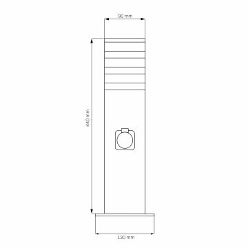 Venkovní lampa se zásuvkou TEKSAS 1xE27/20W/230V IP54 44 cm