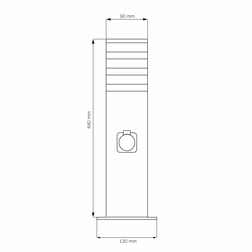 Venkovní lampa se zásuvkou TEKSAS 1xE27/20W/230V IP54 44 cm