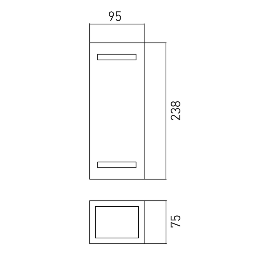 Venkovní nástěnné svítidlo BRICK 2xGU10/7W/230V IP44