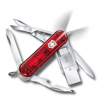 Victorinox - Multifunkční kapesní nůž s flash diskem 6 cm/11 funkcí červená