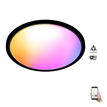 WiZ - LED RGB Stmívatelné stropní svítidlo SUPERSLIM LED/22W/230V 2700-6500K Wi-Fi černá