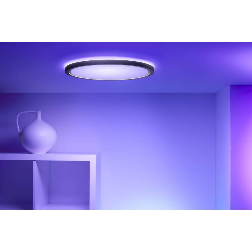WiZ - LED RGB Stmívatelné stropní svítidlo SUPERSLIM LED/32W/230V 2700-6500K Wi-Fi černá