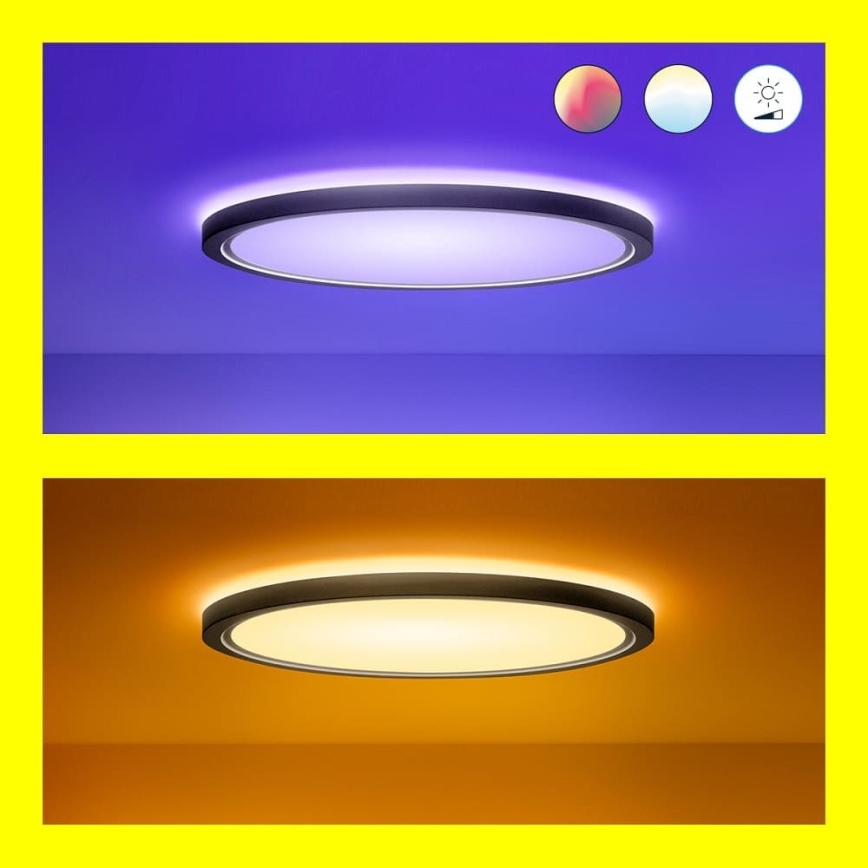 WiZ - LED RGB Stmívatelné stropní svítidlo SUPERSLIM LED/32W/230V 2700-6500K Wi-Fi černá