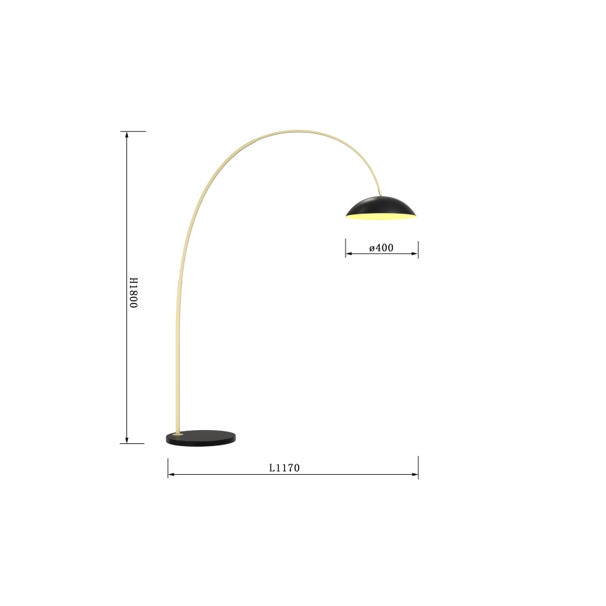 Wofi 3001-104 - LED Stmívatelná stojací lampa ROSCOFF LED/21W/230V černá/zlatá