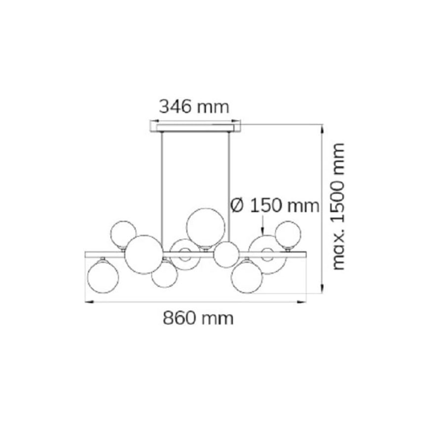 Wofi 6014.10.14.9000 - LED Lustr na lanku VILLA 10xG9/3W/230V zlatá