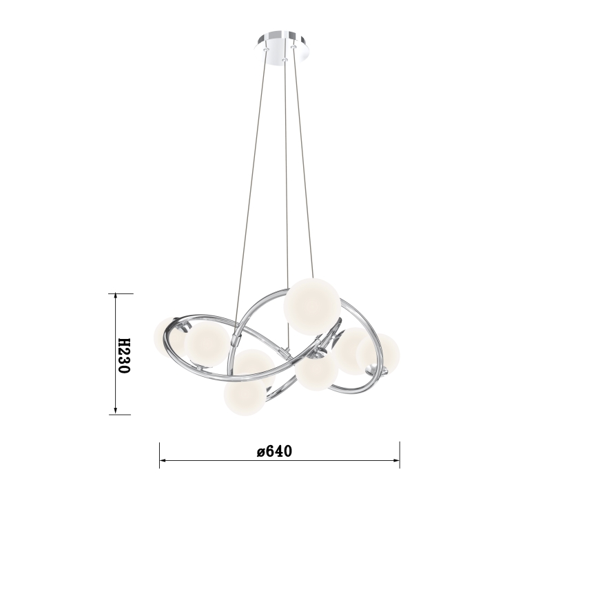 Wofi 7014-807 - LED Lustr na lanku NANCY 8xG9/3,5W/230V lesklý chrom