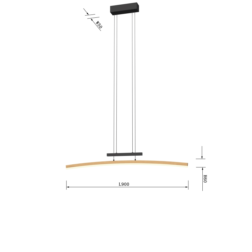 Wofi 7020-106 - LED Stmívatelný lustr na lanku BOLOGNA LED/27W/230V