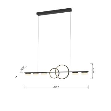 Wofi 7030-702 - LED Stmívatelný lustr na lanku MESSINA LED/57W/230V černá