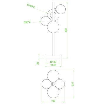 Wofi 8014.04.24.9000 - LED Stolní lampa VILLA 4xG9/3W/230V černá