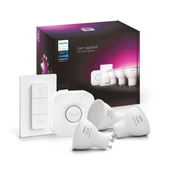 Základní sada Philips Hue WHITE AND COLOR AMBIANCE 3xGU10/4,3W 2000-6500K + zařízení k propojení