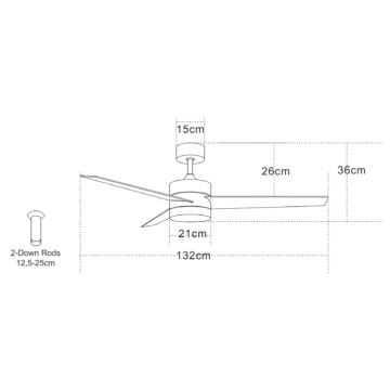 Zambelis 19134 - LED Stropní ventilátor LED/15W/230V 3000/4000/6000K chrom + dálkové ovládání