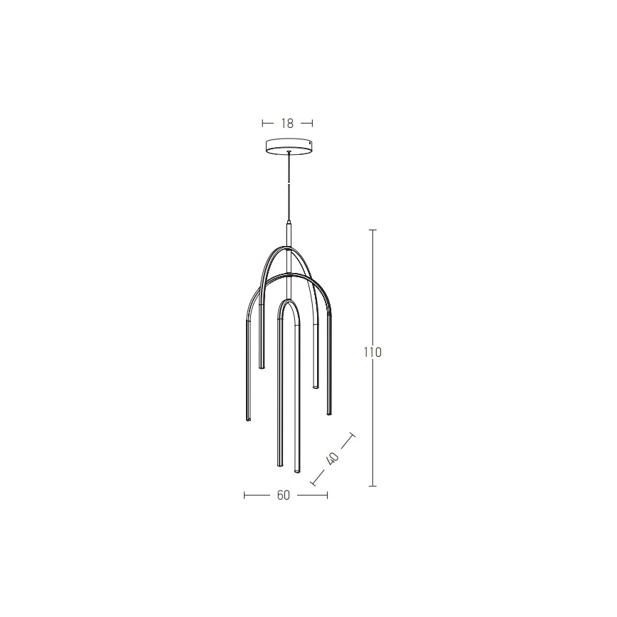 Zambelis 1932 - LED Stmívatelný lustr na lanku LED/80W/230V černá