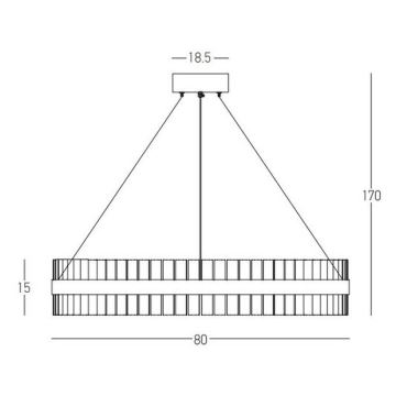 Zambelis 22040 - LED Stmívatelný lustr na lanku LED/68W/230V zlatá