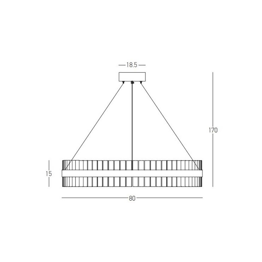 Zambelis 22040 - LED Stmívatelný lustr na lanku LED/68W/230V zlatá