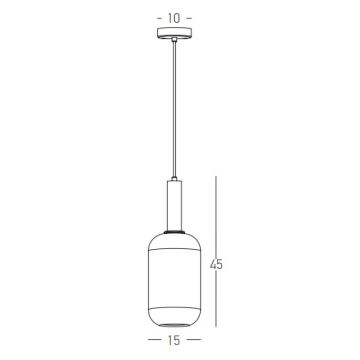 Zambelis 22070 - Lustr na lanku 1xE27/40W/230V pr. 15 cm zlatá