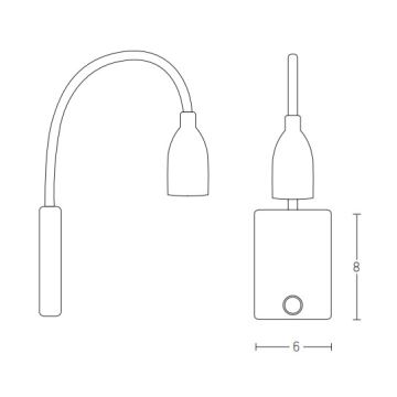 Zambelis H32 - LED Flexibilní lampička LED/3W/230V černá