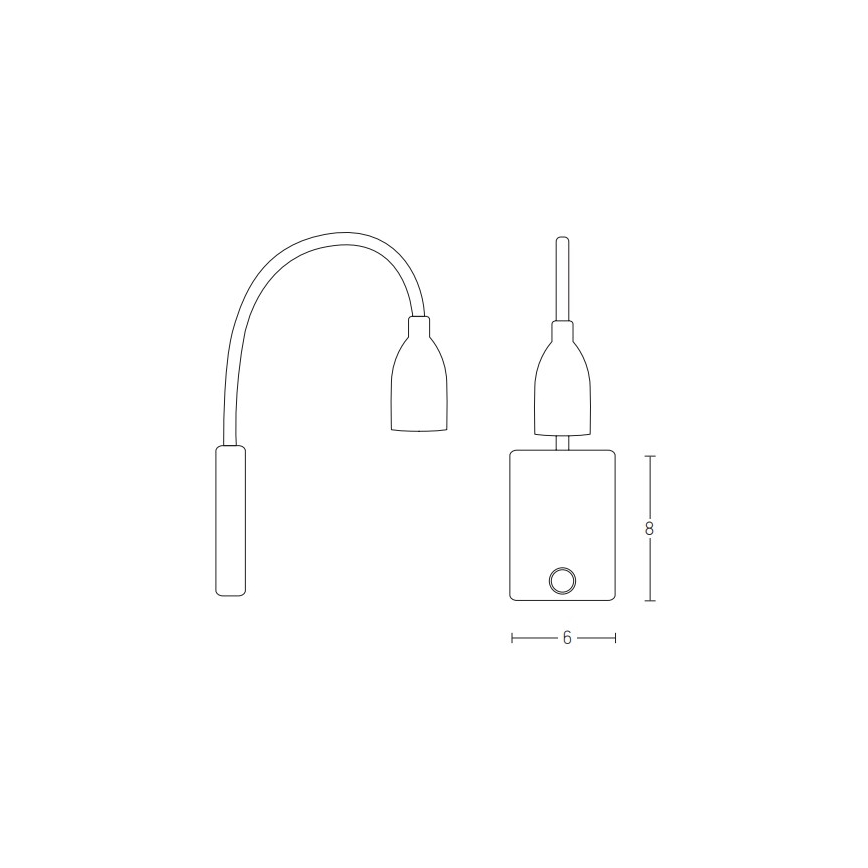 Zambelis H32 - LED Flexibilní lampička LED/3W/230V černá