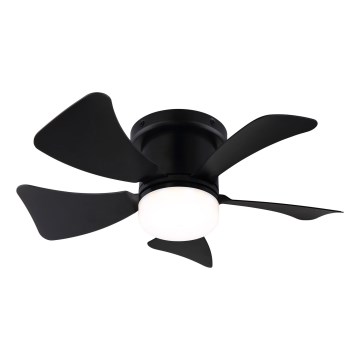 ZEVENTI - LED Stmívatelný stropní ventilátor MUNDAKA LED/10W/230V 3000-6500K černá + dálkové ovládání