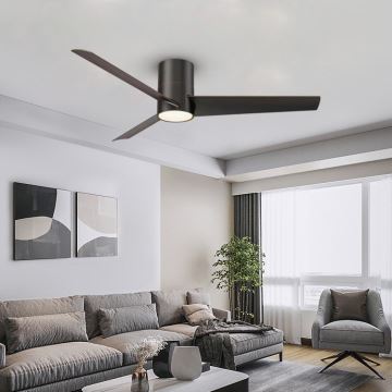 ZEVENTI - LED Stropní ventilátor BARROSA LED/18W/230V Wi-Fi Tuya černá + dálkové ovládání