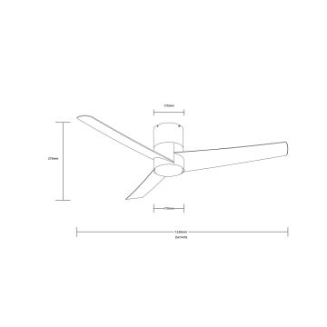 ZEVENTI - LED Stropní ventilátor BARROSA LED/18W/230V Wi-Fi Tuya černá + dálkové ovládání