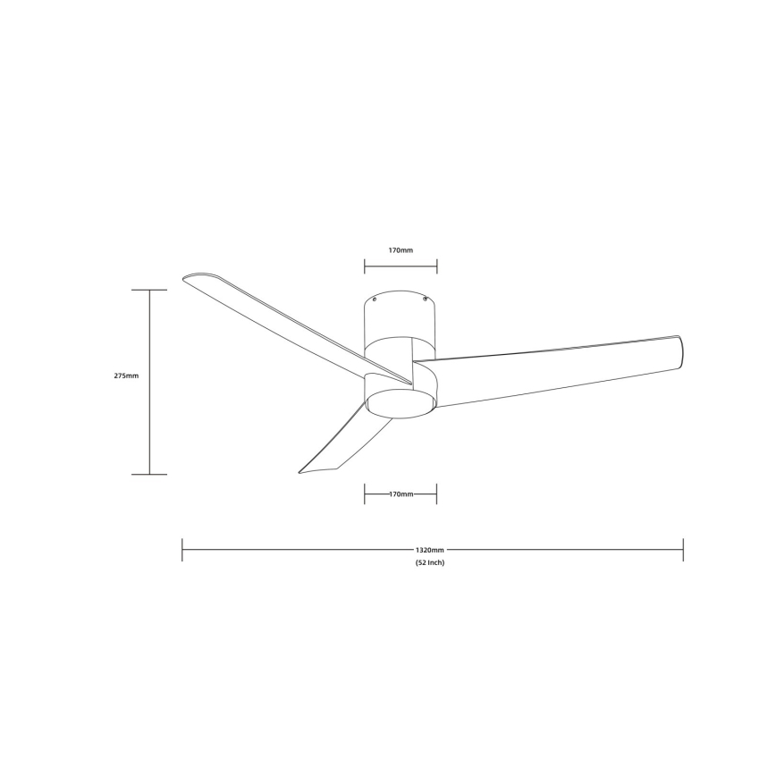 ZEVENTI - LED Stropní ventilátor BARROSA LED/18W/230V Wi-Fi Tuya černá + dálkové ovládání