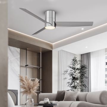 ZEVENTI - LED Stropní ventilátor BARROSA LED/18W/230V Wi-Fi Tuya chrom + dálkové ovládání