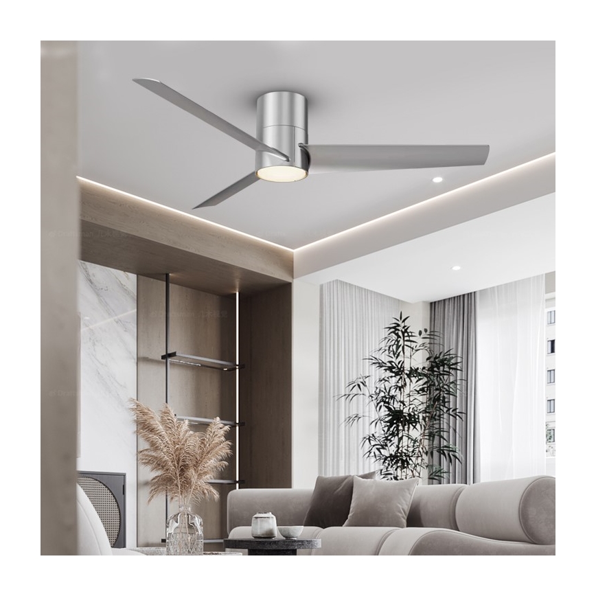 ZEVENTI - LED Stropní ventilátor BARROSA LED/18W/230V Wi-Fi Tuya chrom + dálkové ovládání