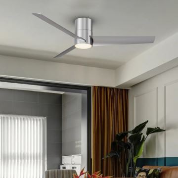 ZEVENTI - LED Stropní ventilátor BARROSA LED/18W/230V Wi-Fi Tuya chrom + dálkové ovládání