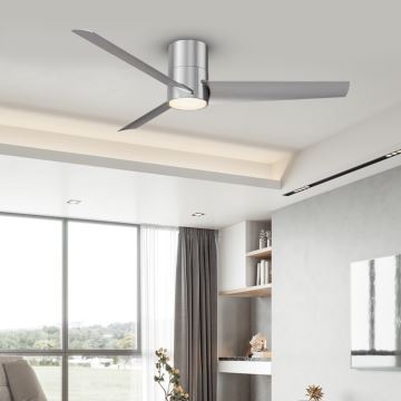 ZEVENTI - LED Stropní ventilátor BARROSA LED/18W/230V Wi-Fi Tuya chrom + dálkové ovládání