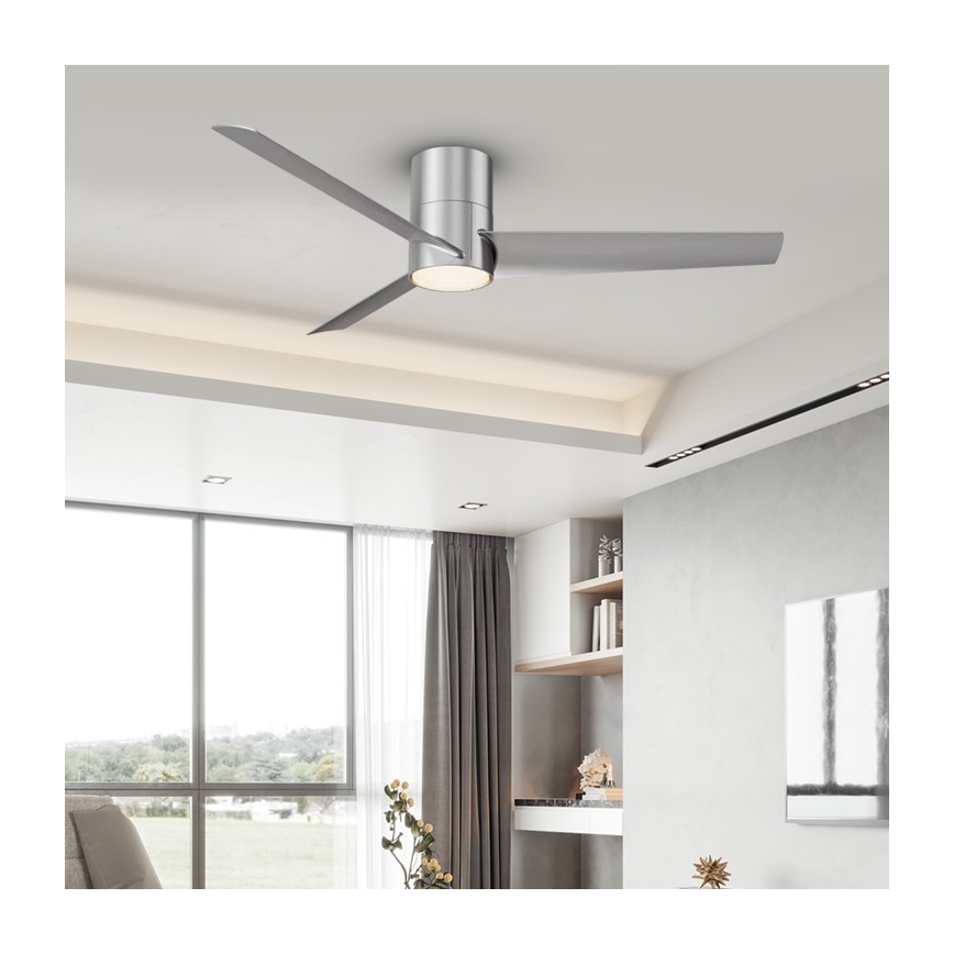 ZEVENTI - LED Stropní ventilátor BARROSA LED/18W/230V Wi-Fi Tuya chrom + dálkové ovládání