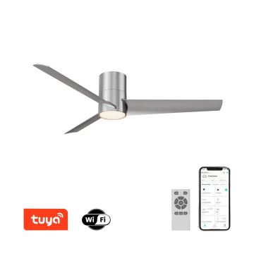 ZEVENTI - LED Stropní ventilátor BARROSA LED/18W/230V Wi-Fi Tuya chrom + dálkové ovládání