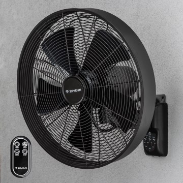 ZEVENTI - Nástěnný ventilátor FREEZE 50W/230V pr. 40 cm černá + dálkové ovládání