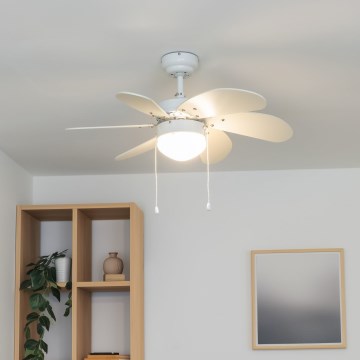 ZEVENTI - Stropní ventilátor FAMARA 1xE14/60W/230V bílá