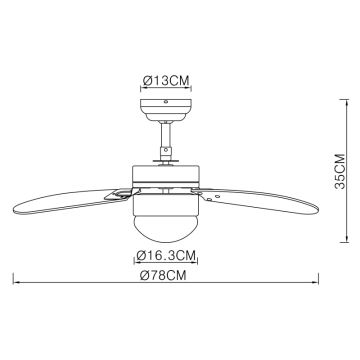 ZEVENTI - Stropní ventilátor FAMARA 1xE14/60W/230V