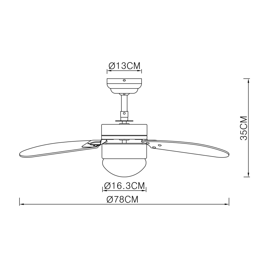 ZEVENTI - Stropní ventilátor FAMARA 1xE14/60W/230V