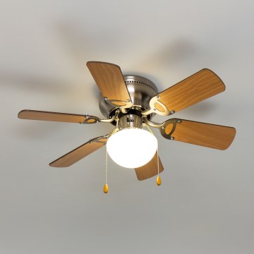 ZEVENTI - Stropní ventilátor GALDANA 1xE27/60W/230V hnědá/béžová