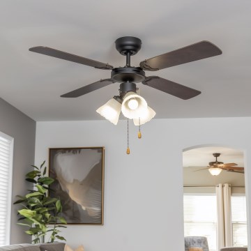 ZEVENTI - Stropní ventilátor ZURRIOLA 3xE27/60W/230V hnědá